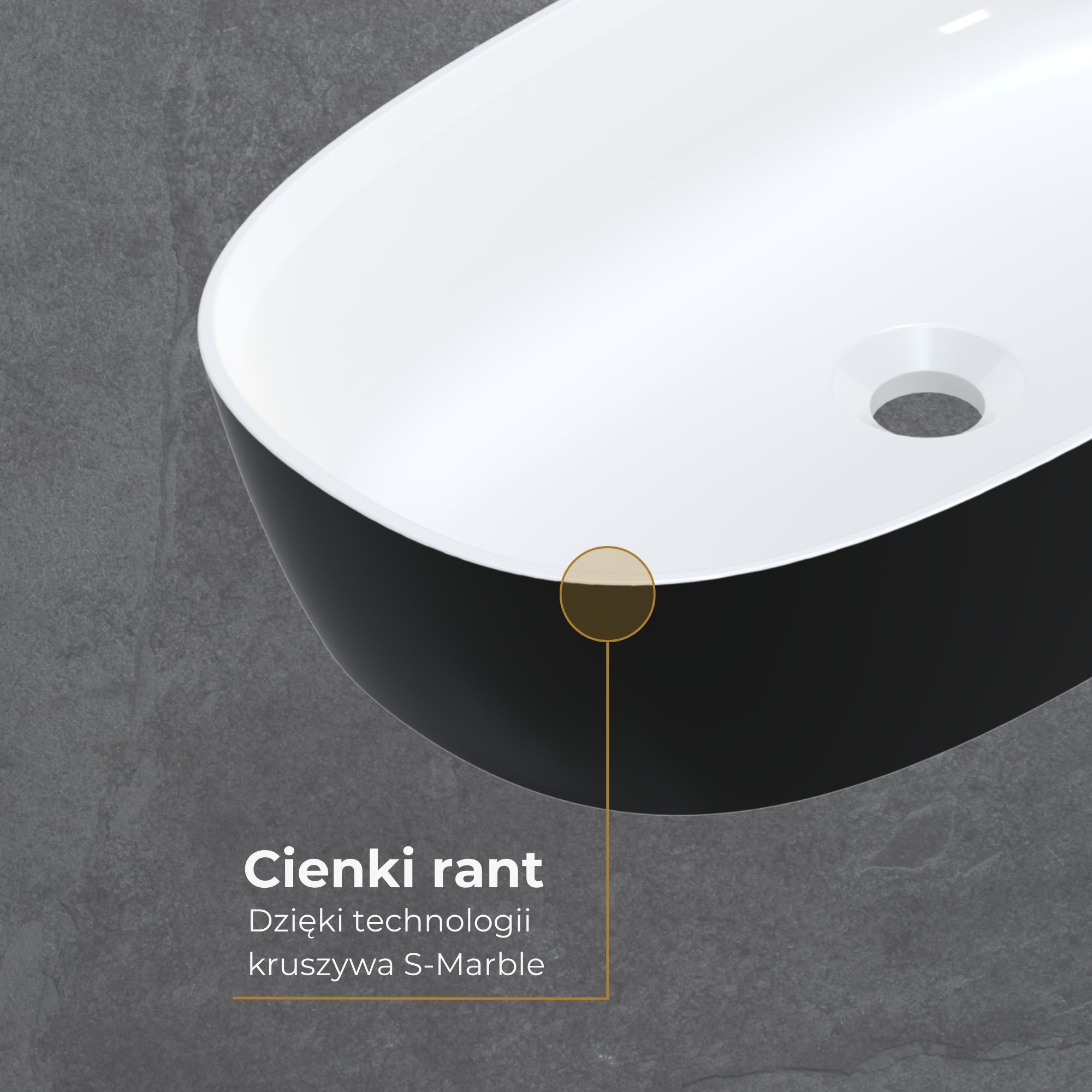 Umywalka LINA WIDE cienkie ranty